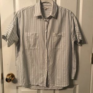 Blue and white striped button up from madewell